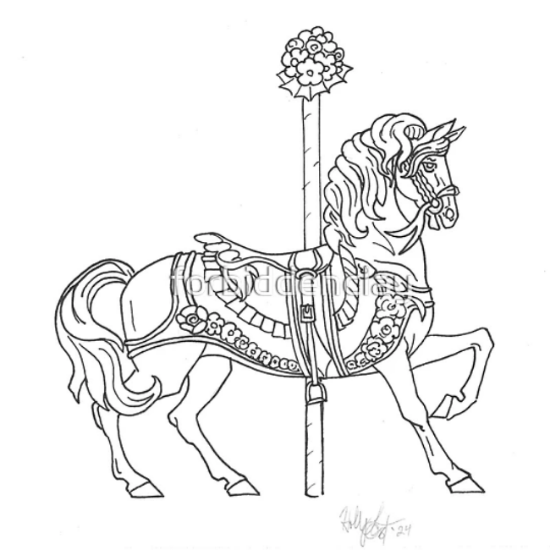 Picture of Hand-drawn Carousel Horse #1